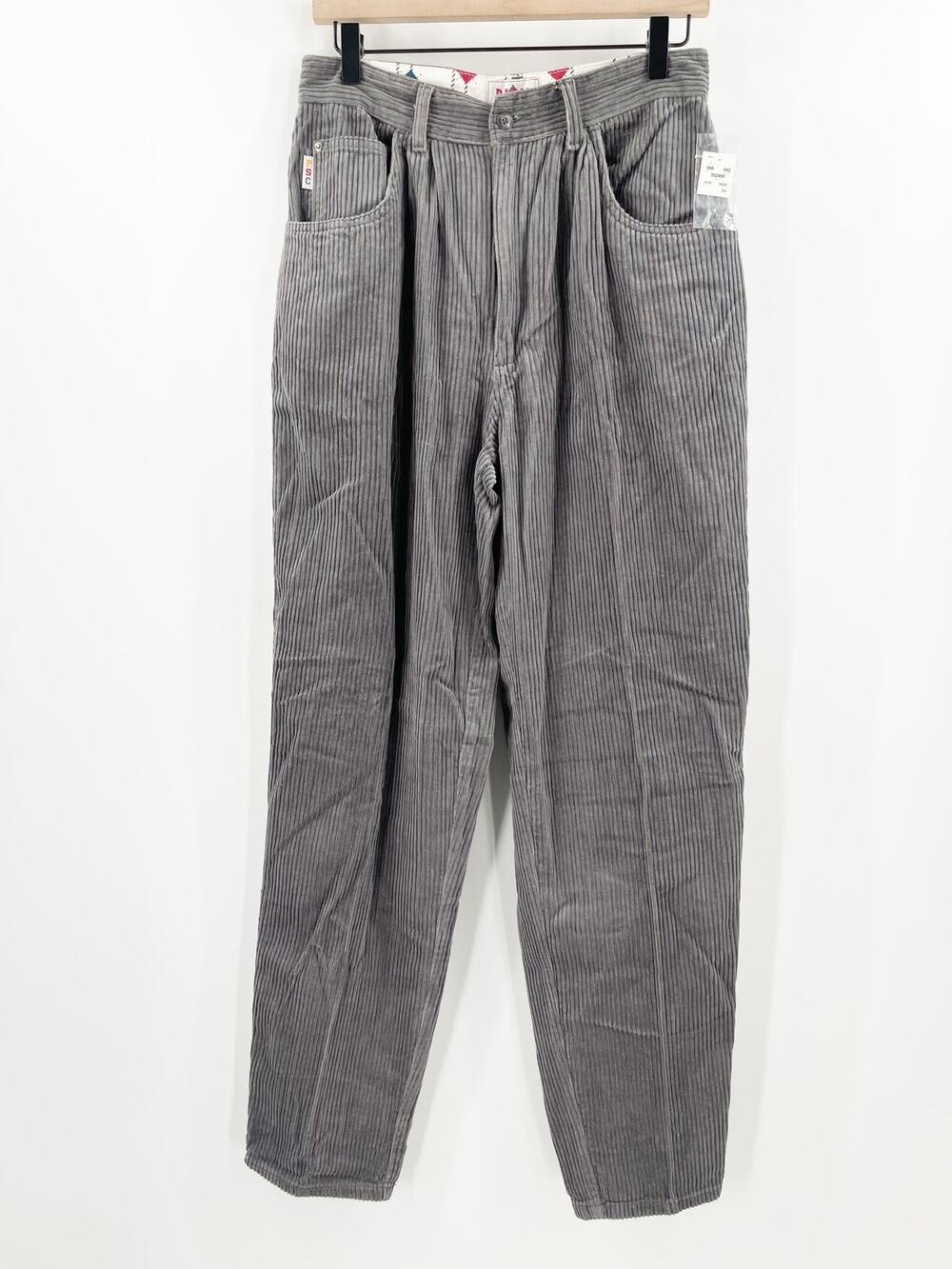 VINTAGE Paris Sport Club Corduroy Size 12 NWT Gray Deadstock 100% Cotton Trouser